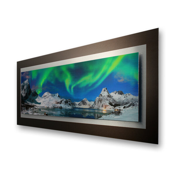 Nordlicht – 3D Alu Metallic Wandbild aus...