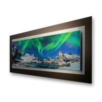 Nordlicht – 3D Alu Metallic Wandbild aus gebürstetem Aluminium