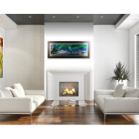 Nordlicht – 3D Alu Metallic Wandbild aus gebürstetem Aluminium
