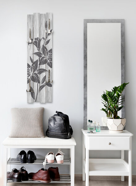 Blüten – Shabby Chic Holz-Garderobe aus MDF