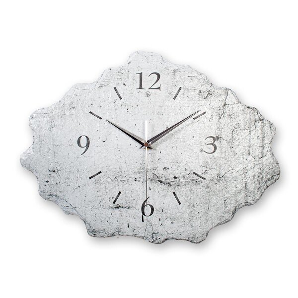 White Design-Wanduhr aus Steinguss mit leisem Uhrwerk