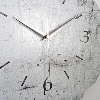 White Design-Wanduhr aus Steinguss mit leisem Uhrwerk