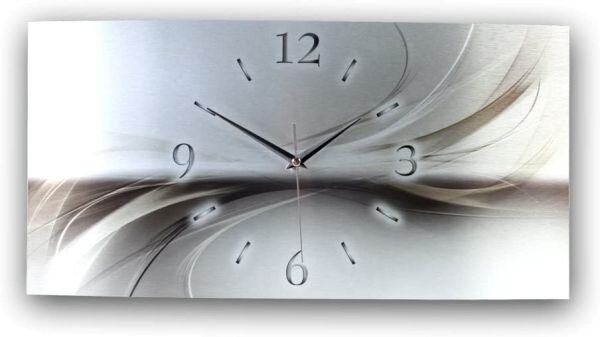 Silverline Metallic Designer-Wanduhr mit leisem Uhrwerk...