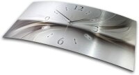 Silverline Metallic Designer-Wanduhr mit leisem Uhrwerk aus Alu