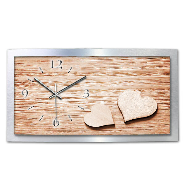 Holz Herzen – gewölbte 3D-Wanduhr mit...