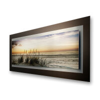 Abendlicher Strand – 3D Alu-Wandbild aus gebürstetem Aluminium