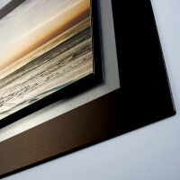 Abendlicher Strand – 3D Alu-Wandbild aus gebürstetem Aluminium