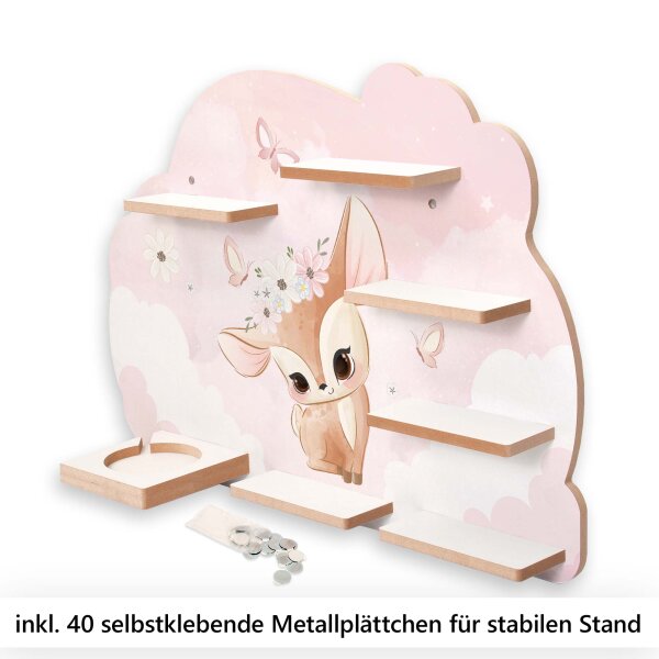 Reh mit Blumenkranz Musikbox-Regal aus MDF –...