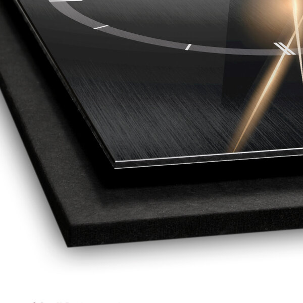 Golden Lights – Vertora Metallic Wanduhr aus Alu & MDF