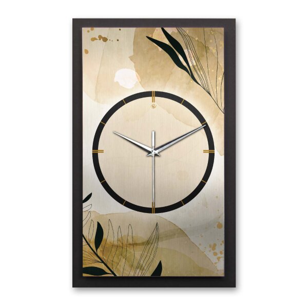 Elegant Leaves – Vertora Metallic Wanduhr aus Alu...