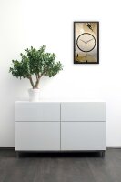 Elegant Leaves – Vertora Metallic Wanduhr aus Alu & MDF