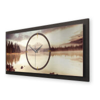 Calm Lake – Panora Metallic Wanduhr aus Alu & MDF