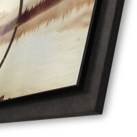 Calm Lake – Panora Metallic Wanduhr aus Alu & MDF