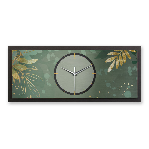 Green & Gold – Panora Metallic Wanduhr aus Alu...