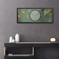 Green & Gold – Panora Metallic Wanduhr aus Alu & MDF