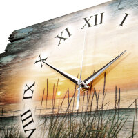 Abendspaziergang am Strand Designer-Wanduhr aus Holz – leises Uhrwerk