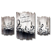 Some Days Black Notes Shabby chic 3-Teiler Garderobe aus MDF
