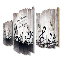 Some Days Black Notes Shabby chic 3-Teiler Garderobe aus MDF