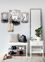 Some Days Black Notes Shabby chic 3-Teiler Garderobe aus MDF