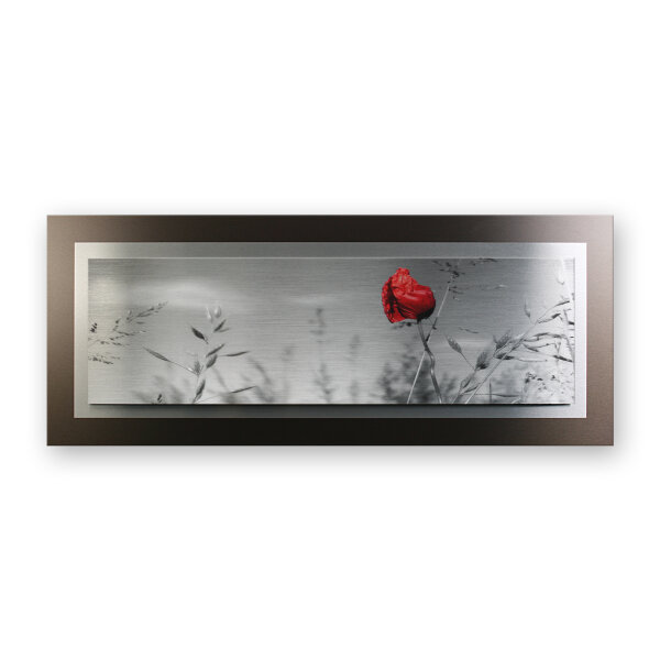 Mohnblume – 3D Alu Metallic Wandbild aus...
