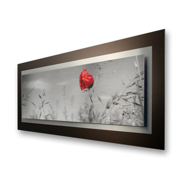 Mohnblume – 3D Alu Metallic Wandbild aus...