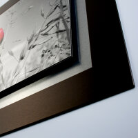 Mohnblume – 3D Alu Metallic Wandbild aus gebürstetem Aluminium
