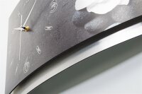 Orchidee – gewölbte 3D-Metallic-Wanduhr mit silbernem Alu-Rahmen