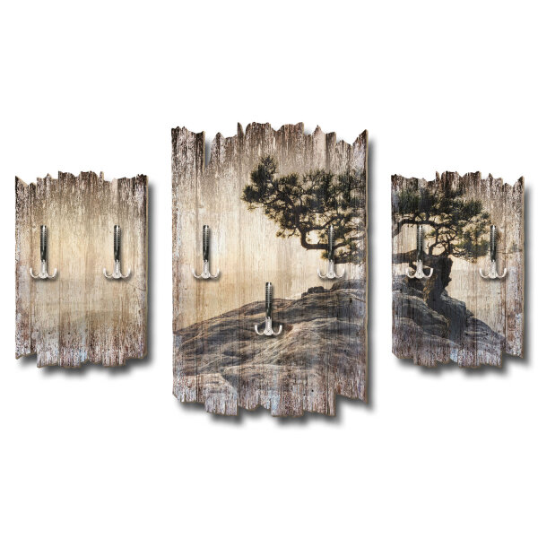 Einsamer Baum Shabby chic 3-Teiler Garderobe aus MDF
