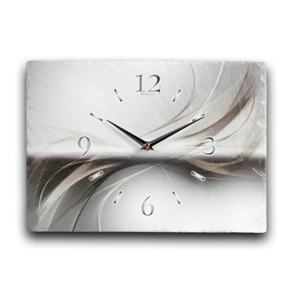 Wüstenwind Design-Wanduhr aus Steinguss mit leisem...