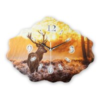 Hirsch Design-Wanduhr aus Steinguss mit leisem Uhrwerk