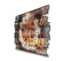 Whisky & Zigarre Designer-Wanduhr aus Holz – leises Uhrwerk