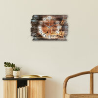 Whisky & Zigarre Designer-Wanduhr aus Holz – leises Uhrwerk