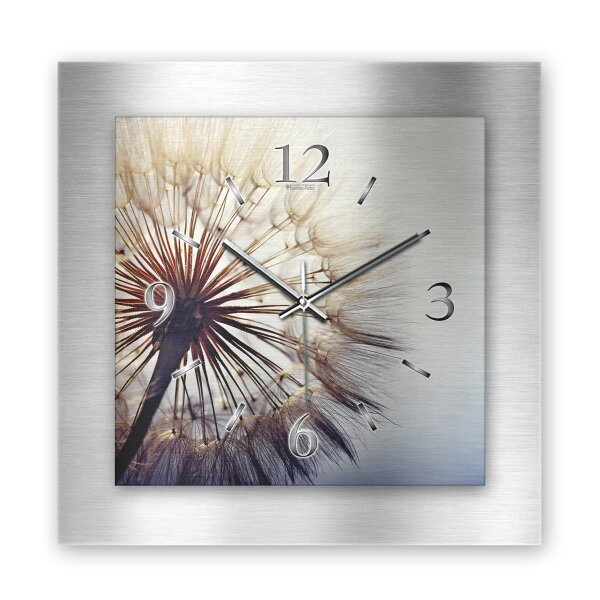 Pusteblume – 3D Design-Wanduhr mit silbernem...