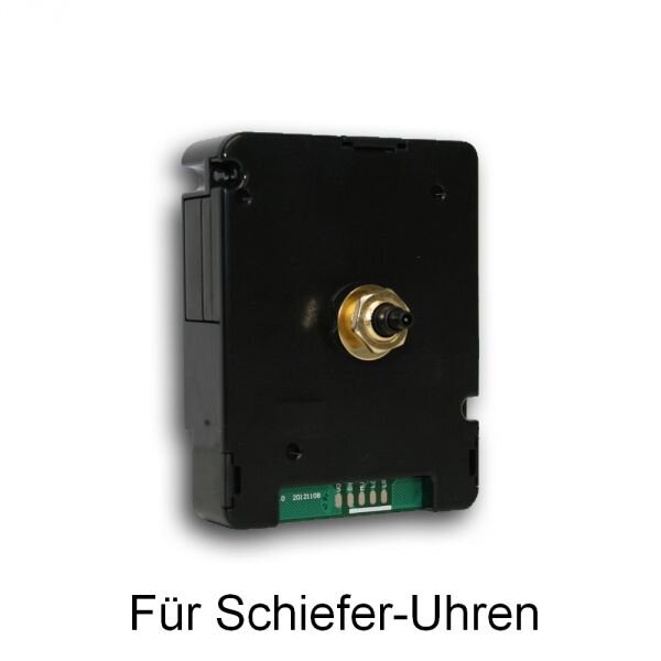 Funkuhrwerk (Gewindelänge ca. 15mm) inkl. Zeiger-Satz z.B. für unsere Schiefer-Uhren