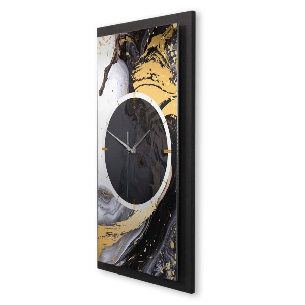 Gold & Black Ink – Vertora Metallic Wanduhr aus...