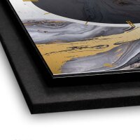 Gold & Black Ink – Vertora Metallic Wanduhr aus Alu & MDF