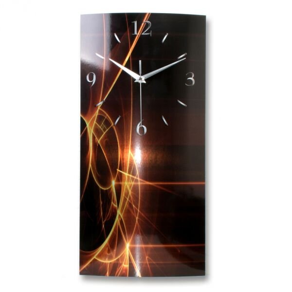 Golden Flow Metallic Designer-Wanduhr mit leisem Uhrwerk aus Alu