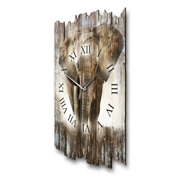 Elefant in Afrika Designer-Wanduhr aus Holz –...