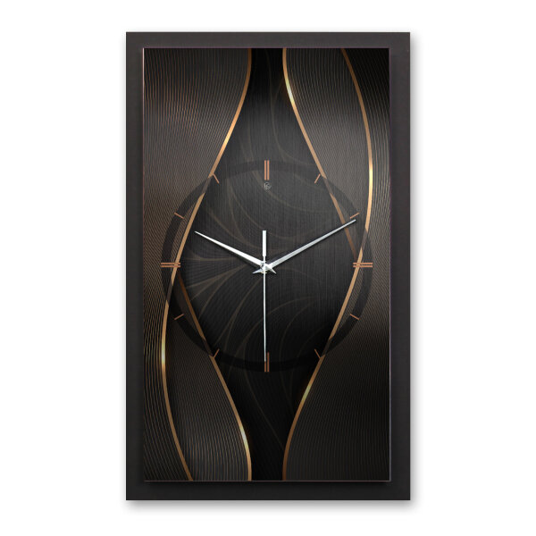 Black & Gold – Vertora Metallic Wanduhr aus Alu...