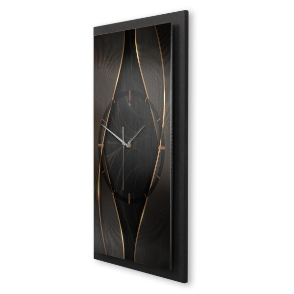 Black & Gold – Vertora Metallic Wanduhr aus Alu...