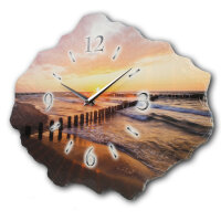 Strand Design-Wanduhr aus Steinguss mit leisem Uhrwerk