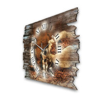 Kaffeebohnen Designer-Wanduhr aus Holz – leises Uhrwerk