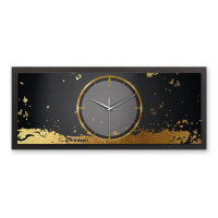 Golden Paint – Panora Metallic Wanduhr aus Alu & MDF