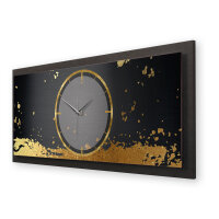 Golden Paint – Panora Metallic Wanduhr aus Alu & MDF