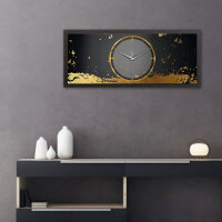 Golden Paint – Panora Metallic Wanduhr aus Alu & MDF