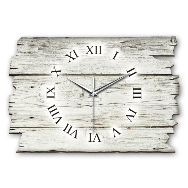Holzoptik Weiß Designer-Wanduhr aus Holz –...