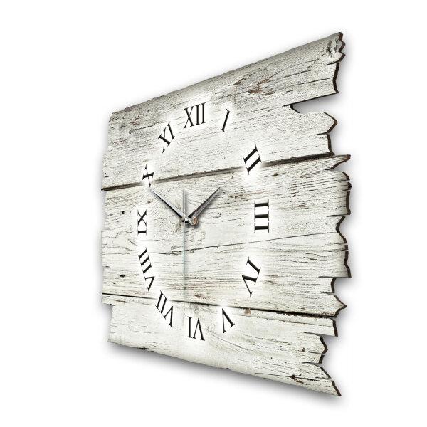 Holzoptik Weiß Designer-Wanduhr aus Holz –...