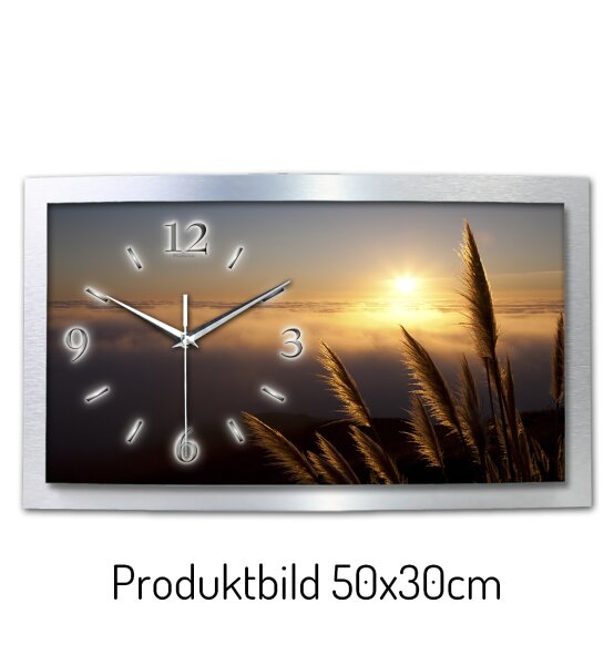 Chill Out – gewölbte 3D-Wanduhr mit silbernem...