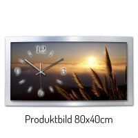 Chill Out – gewölbte 3D-Wanduhr mit silbernem Alu-Rahmen