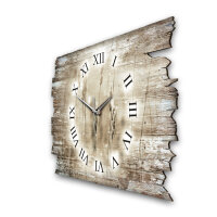 Gräser im Wind Designer-Wanduhr aus Holz – leises Uhrwerk